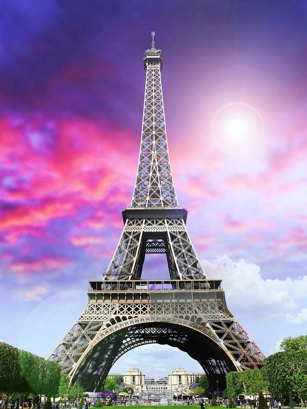 Алмазная мозаика 17*22см. с подр. "Солнце над Парижем" с полным заполн. 17цв. (Арт. НД-0724)