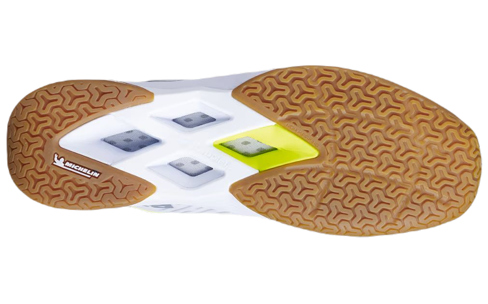 Мужские кроссовки для бадминтона/сквоша Babolat Shadow Tour 5 - white/lime