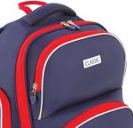 Рюкзак BRAUBERG CLASSIC, легкий каркас, премиум материал, Lion, синий, 37х32х21 см, 228829