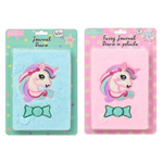 Блокнот детский Basir, формат А5, серия "Единорог", переплет меховой, 21*14.5 см, 80 листов, 2 цвета ассорти