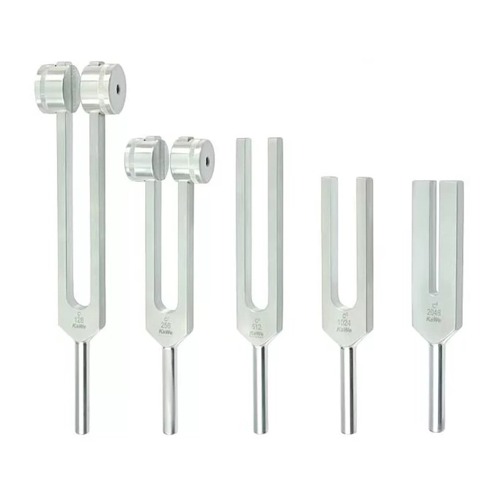 Набор диагностических камертонов в кейсе (5шт в наборе) (С-128, С-1 256, С-2 512,С-3 1024,С-4 2048) KaWe Германия