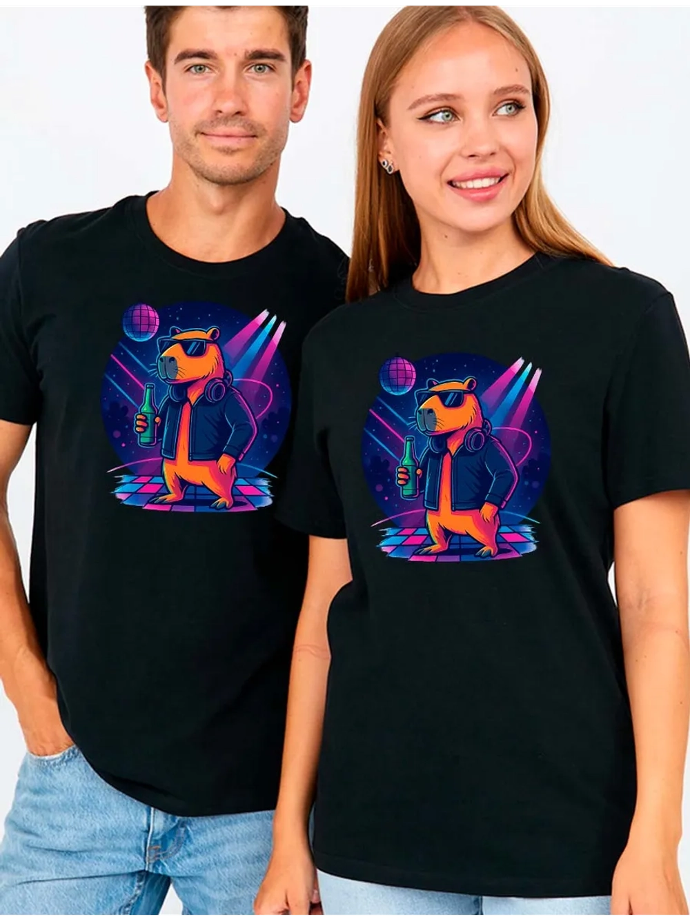 Футболка с капибарой диско