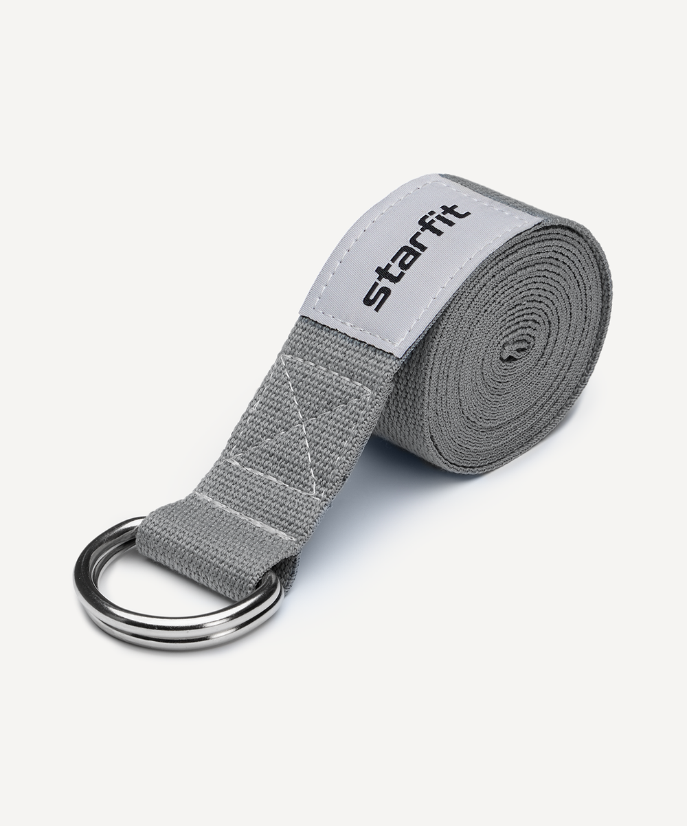 Ремень для йоги YB-100 240 см, темно-серый