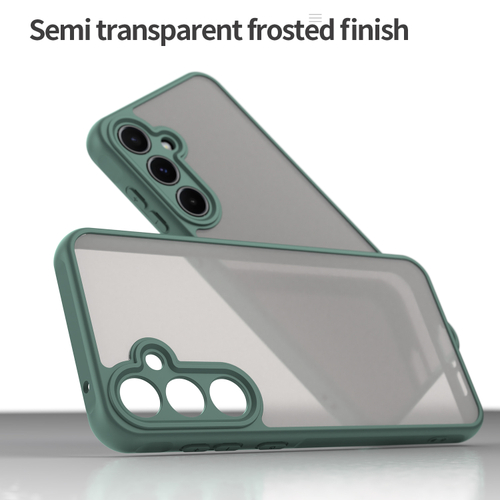 Защитный чехол с зелеными боковыми рамками для Samsung Galaxy A55 5G, задняя крышка тонированная прозрачная