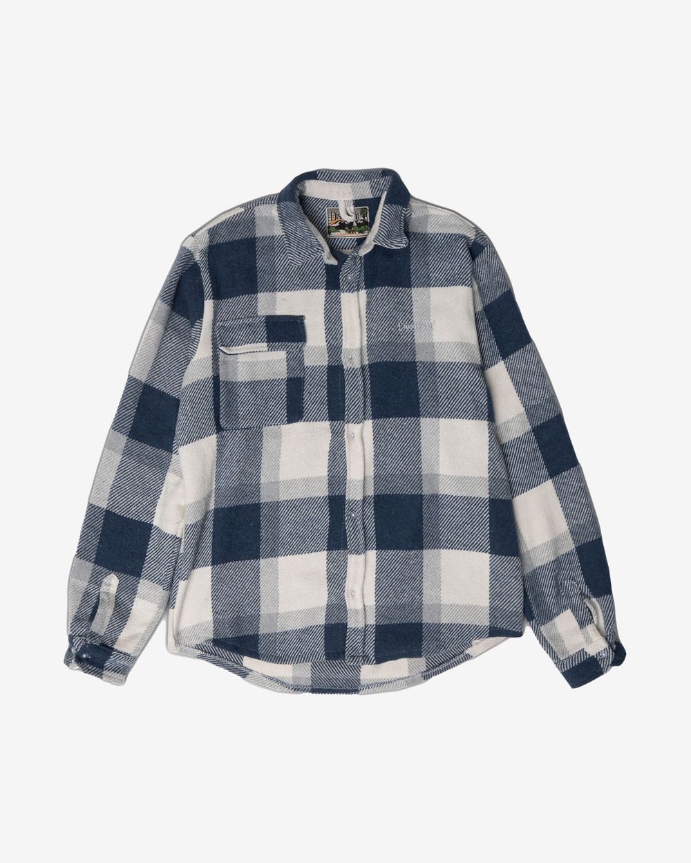 Рубашка Dissident Basic Logo Plaid Blue & White Синяя