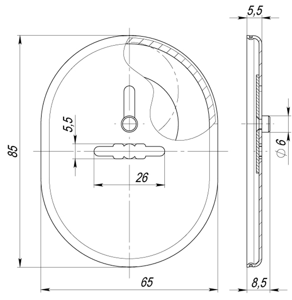 Накладка на сувальдный замок ESC.S-lift.SF/OV.476 (ESC 476) с шторкой SN мат.никель