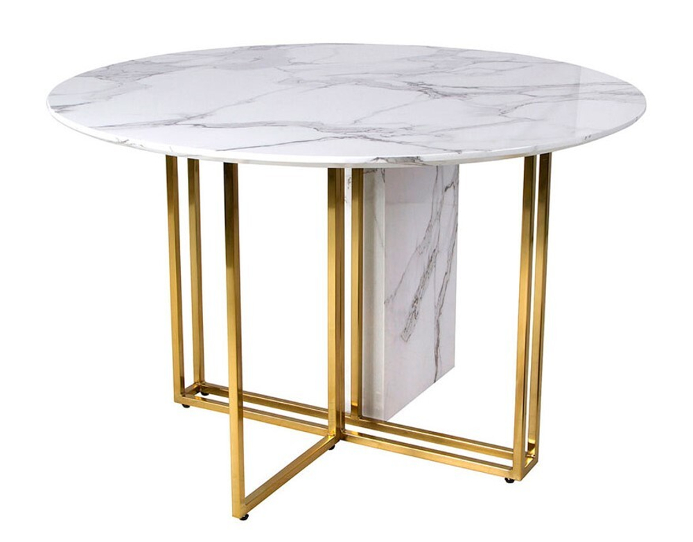 Стол обеденный Ist Casa Веспер, 120х120х76 см, белый мрамор