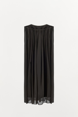 ZARA ПЛАТЬЕ МИДИ С ОТКРЫТЫМИ ПЛЕЧАМИ, ТЕМНО-СЕРЫЙ