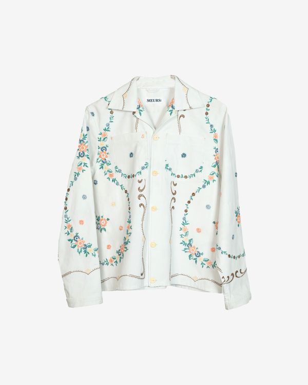 Рубашка Расшитая Маленькими Цветами / Small Flowers Long Sleeve белая - фото 1