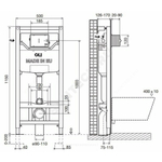 Инсталляция OLI 120 ECO Sanitarblock для подвесного унитаза без кнопки смыва OLI 879236