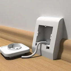 Монтажный бокс для плинтуса, короб в плинтус для розеток