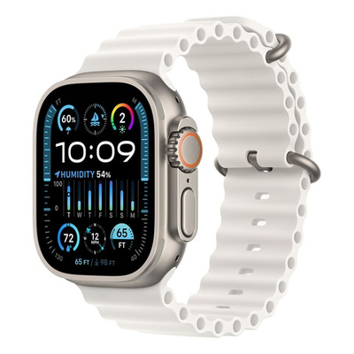Часы Apple Watch Ultra 2 GPS + Cellular 49 мм, титановый корпус, ремешок Ocean Белого цвета
