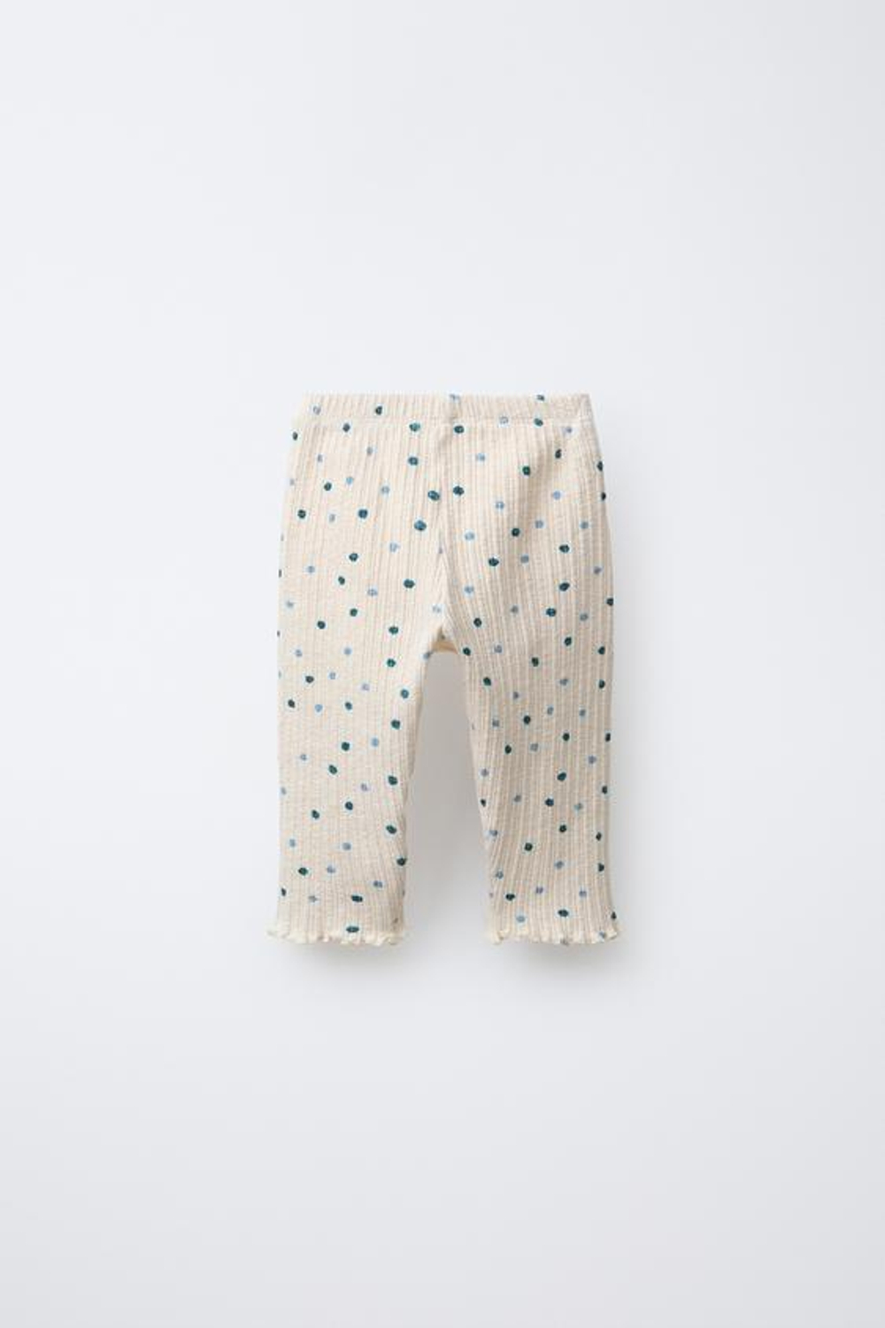 ZARA ЛЕГИНСЫ С ЦВЕТОЧНЫМ РИСУНКОМ, ЭКРЮ/СИНИЙ