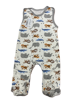 Ползунки длинные на кнопках из футера (100% хлопок с начесом) на рост 86 см