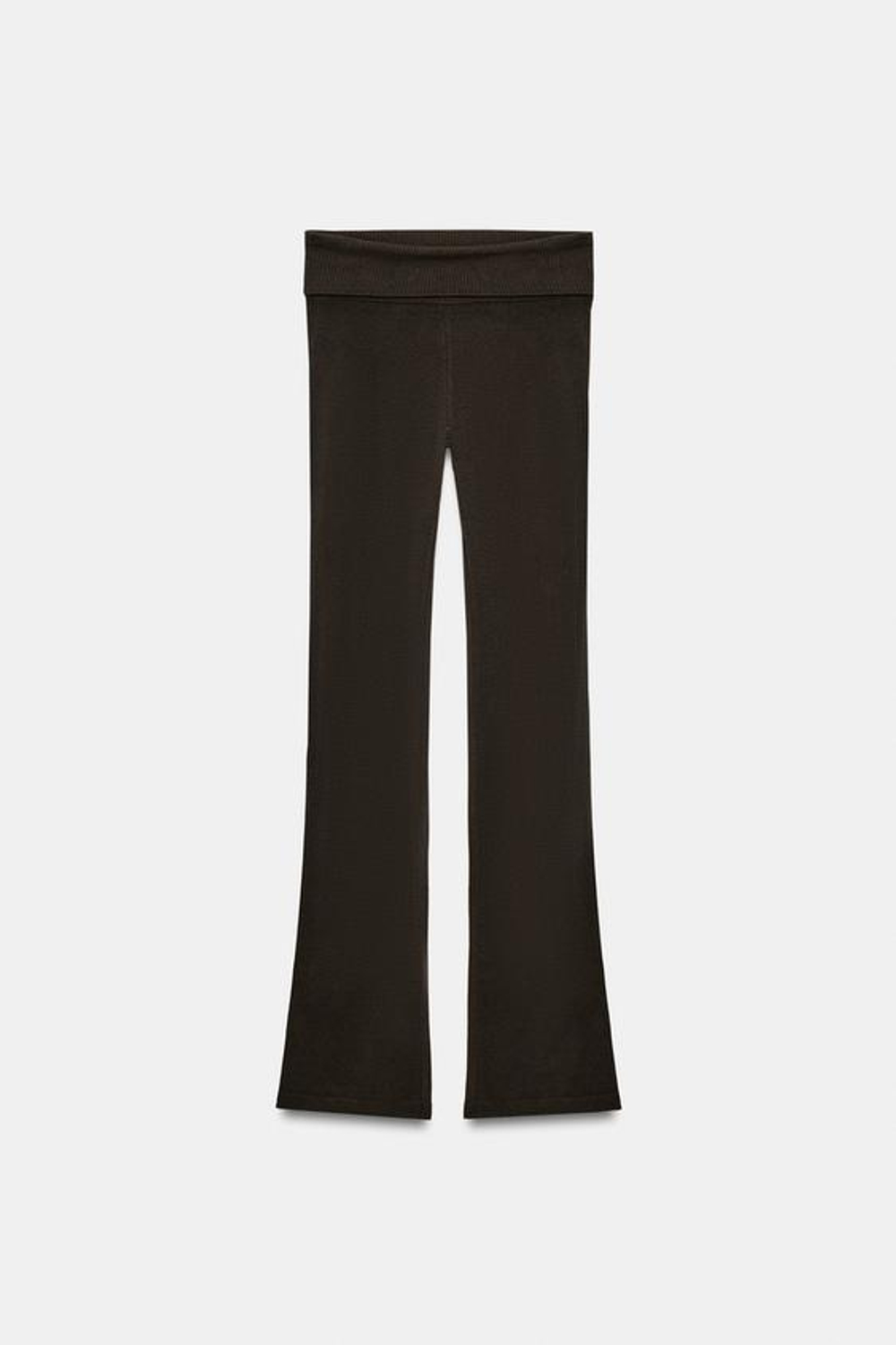 ZARA БЕСШОВНЫЕ БРЮКИ FLARE, КОРИЧНЕВЫЙ МЕЛАНЖ