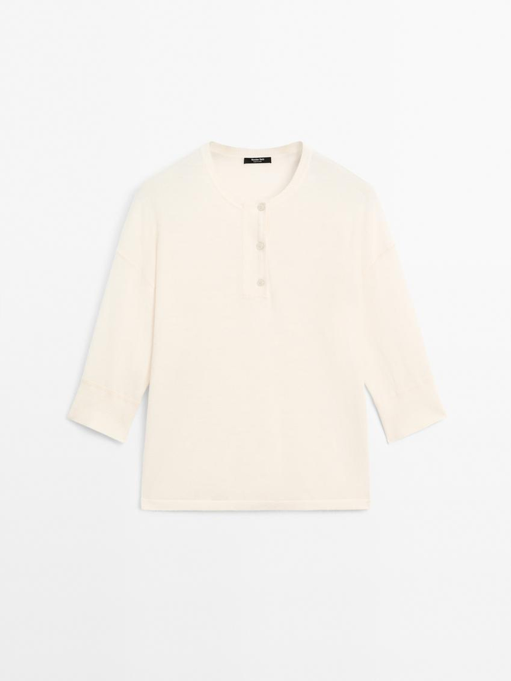 Massimo Dutti Свитер из смесовой шерсти, кремовый