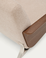 3-местный диван Amsen светло-коричневый с подлокотниками из шпона ореха