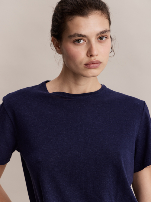 Футболка Robbie T-shirt Navy Blue in Hemp