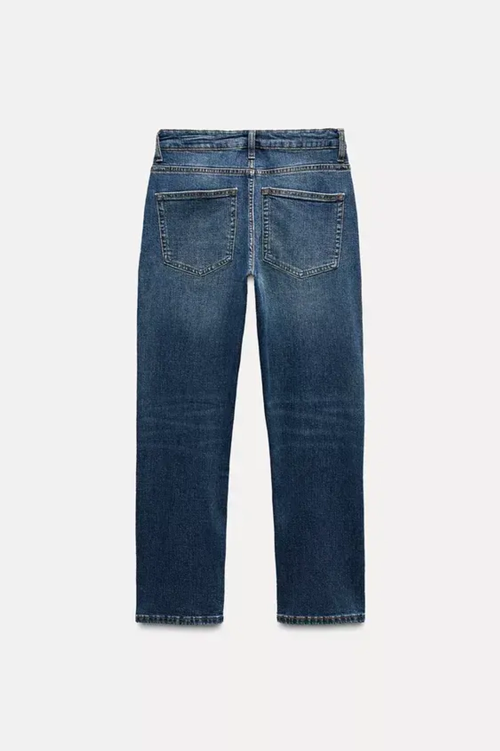 ZARA ДЖИНСЫ СВОБОДНОГО КРОЯ ИЗ КОЛЛЕКЦИИ ZW С СРЕДНЕЙ ПОСАДКОЙ, СИНИЙ