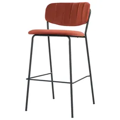 Барный стул Eirill, 71 см, кирпичный велюр с черными ножками