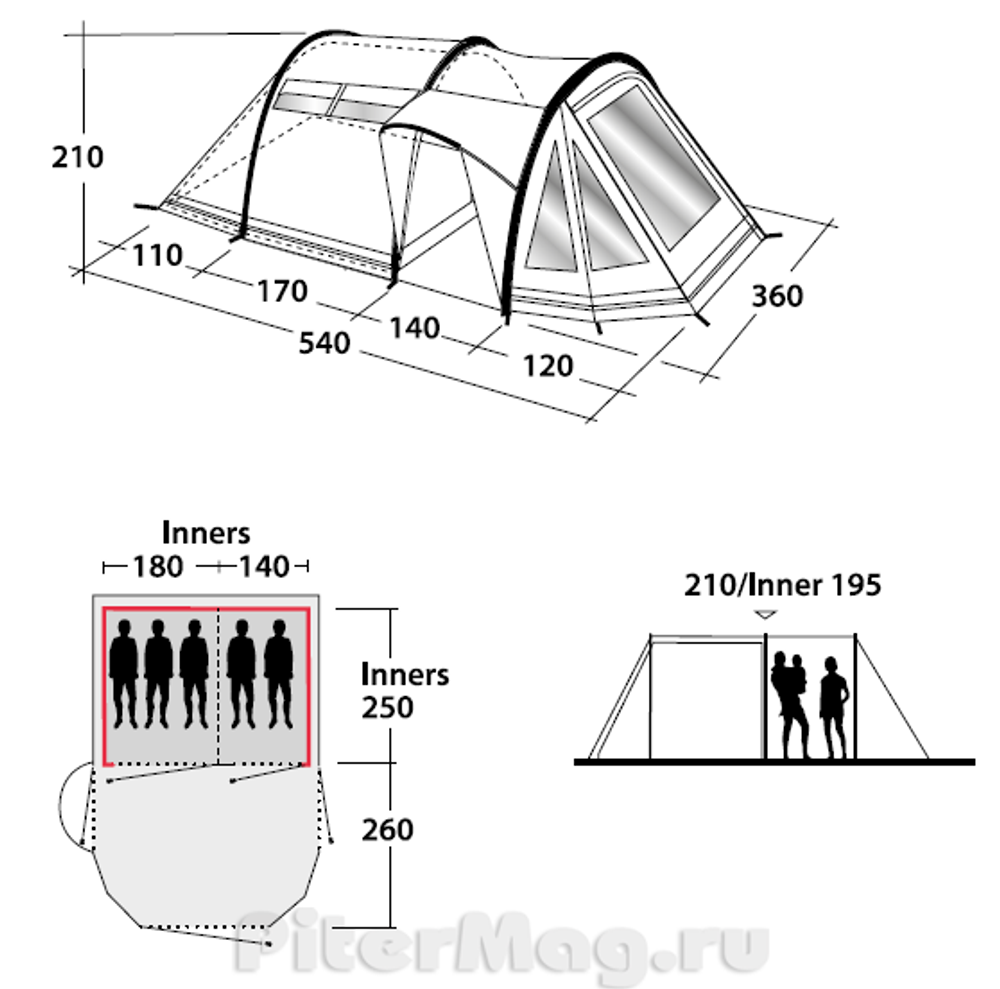 Палатка Outwell Nevada MP 5 [110586]