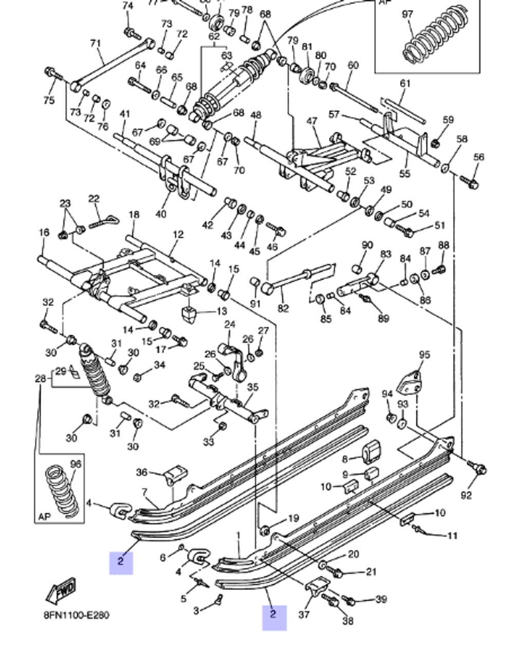 Слайдер гусеничного трака для снегохода VK540/VK10
