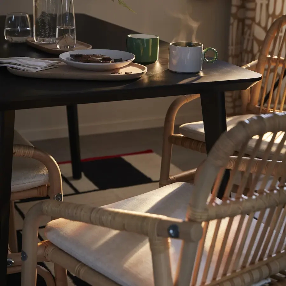 LISABO / SALNÖ Стол + 4 стула с подлокотниками ИКЕА