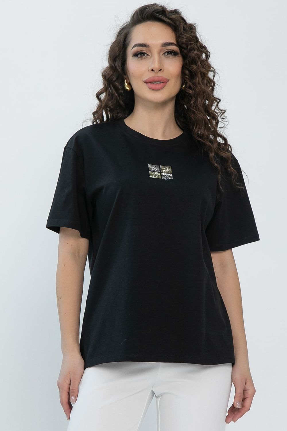 Футболка Аника (черная/коты) Б13494-20М LT Collection