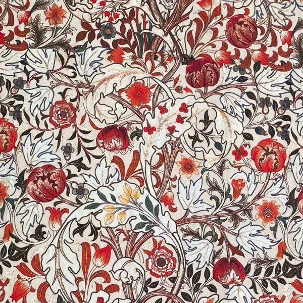 ЦВЕТОЧНЫЙ ВИХРЬ В СТИЛЕ У. МОРРИСА , 100% хлопок Handmade Fabrics 1