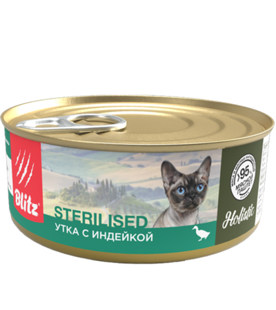 Blitz Holistic Sterilized Утка с индейкой (паштет) 100гр.
