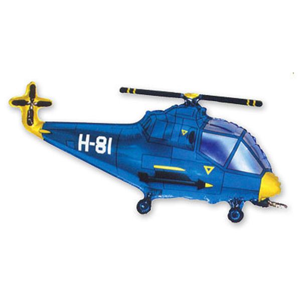Шар фигура Вертолет синий/зеленый