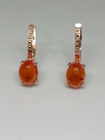 Серьги серебряные с янтарем