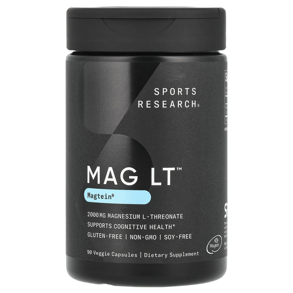 Sports Research MAG LT 2000 mg Magtein®, L-Треонат Магния 2000 мг, 90 вегетарианских капсул