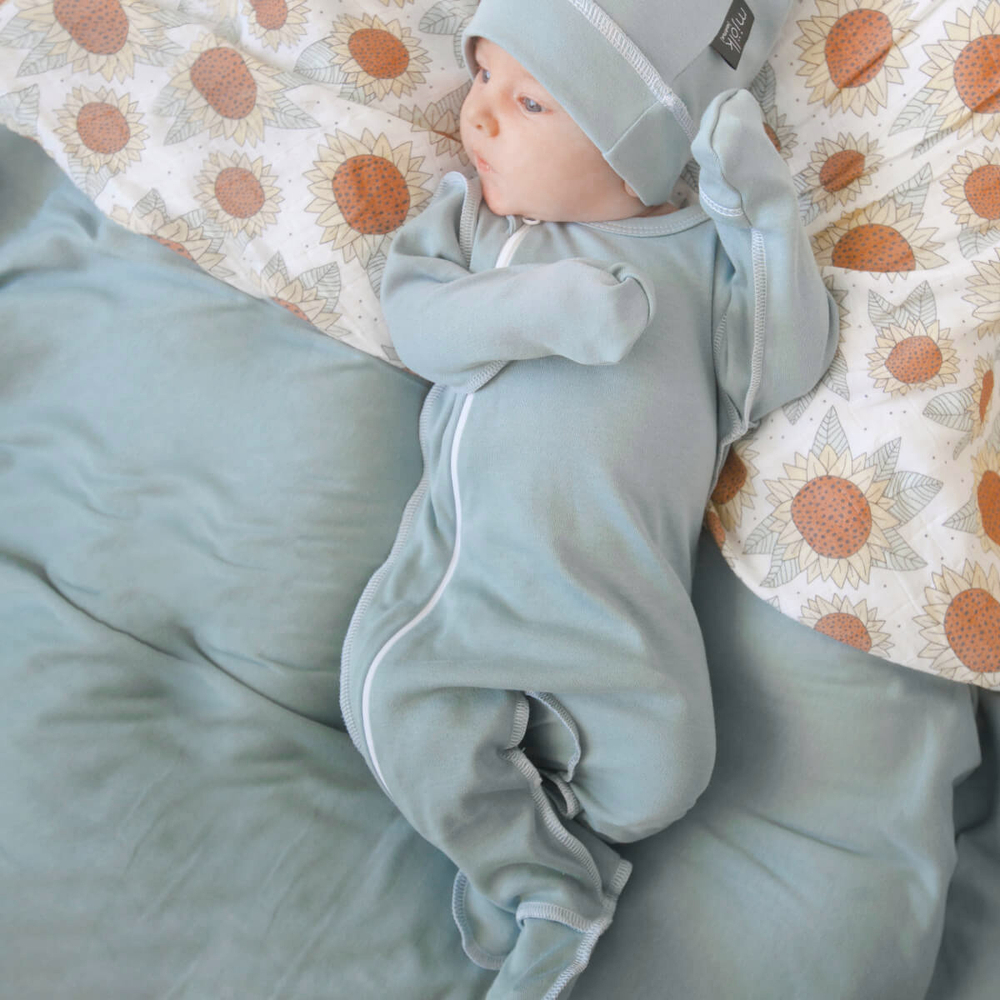 Комбинезон Mjolk Sleep and Play Baby Blue, швы наружу