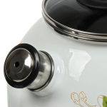 Чайник эмал, 3 л, свист, с пластиковой кнопкой, Сиб товары, Лимоны, бел, С2717.3