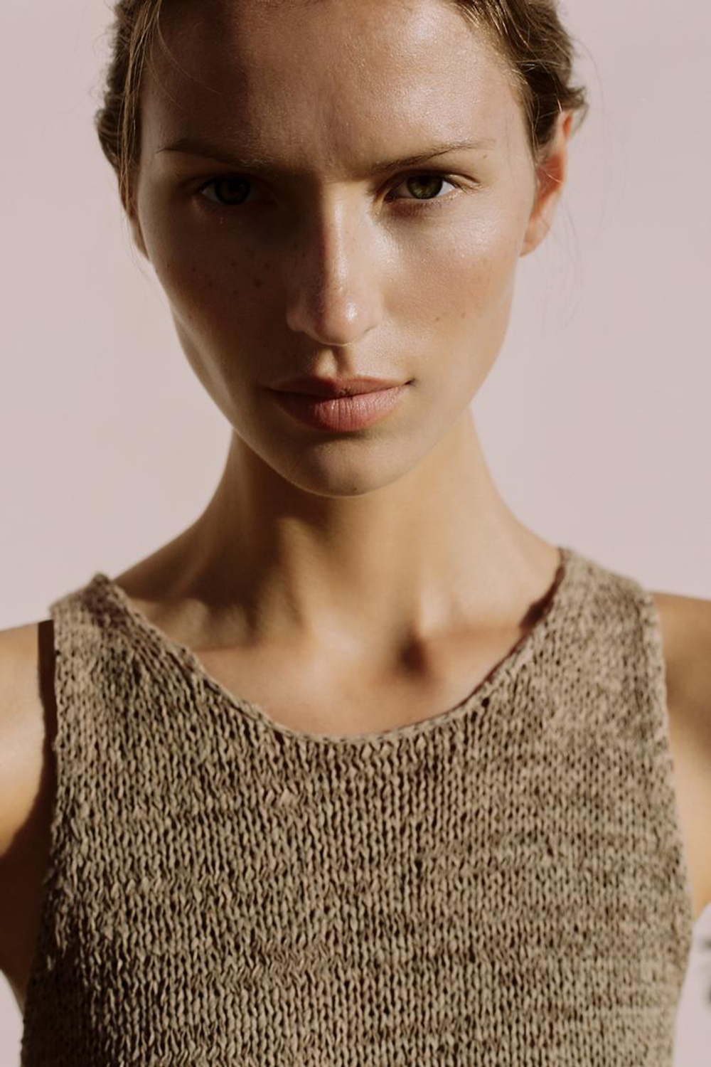 ZARA ТОП КРУПНОЙ ВЯЗКИ, ТЕМНЫЙ РЫЖЕВАТО-КОРИЧНЕВЫЙ