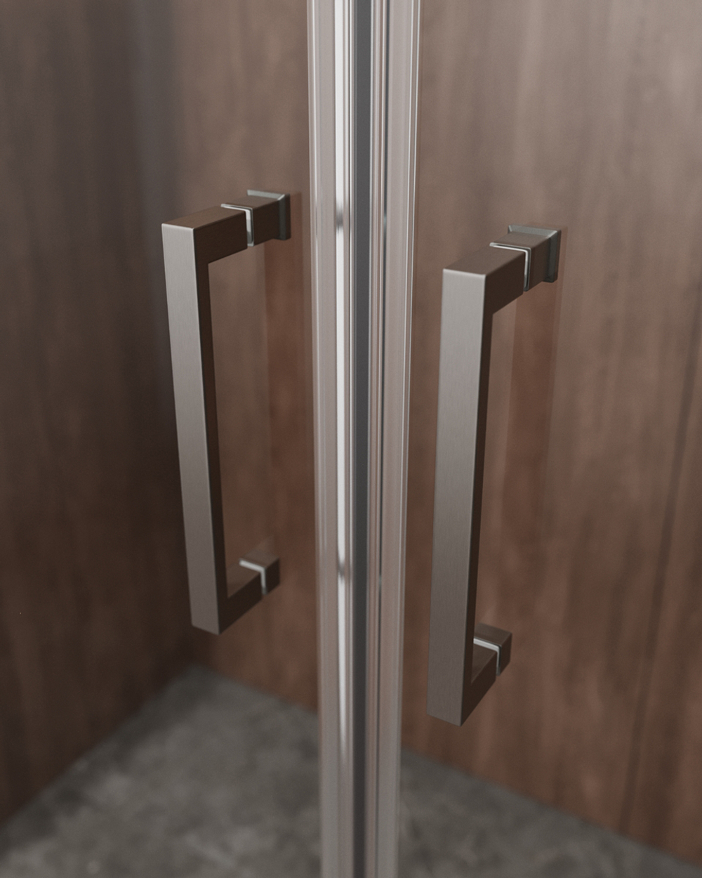 Дверь в проём Cezares MOLVENO-BF-2-170-C-GM-IV, 170х195, профиль оружейная сталь, прозрачное стекло