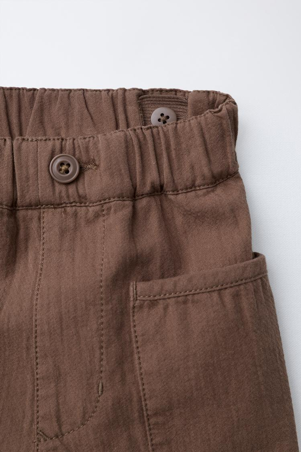 ZARA БРЮКИ STRAIGHT FIT С КАРМАНАМИ, КОРИЧНЕВЫЙ