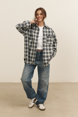 Рубашка 07, сине-белая