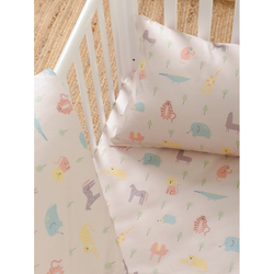 Простыня детская на резинке 80x160x20 Tkano Tiny world Animalia world