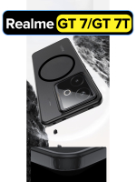 Чехол с Magsafe для Realme GT 7 / GT 7T черный матовый с черным бортом WLONS