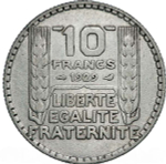 France, 10 Francs, 1929 – "Turin" Design, VF