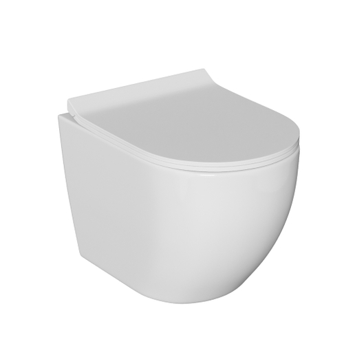 Унитаз подвесной безободковый WAVE TOR Tornado3.0, сид. полипр, м/л, быстр, БЕЛЫЙ глянец (XL)