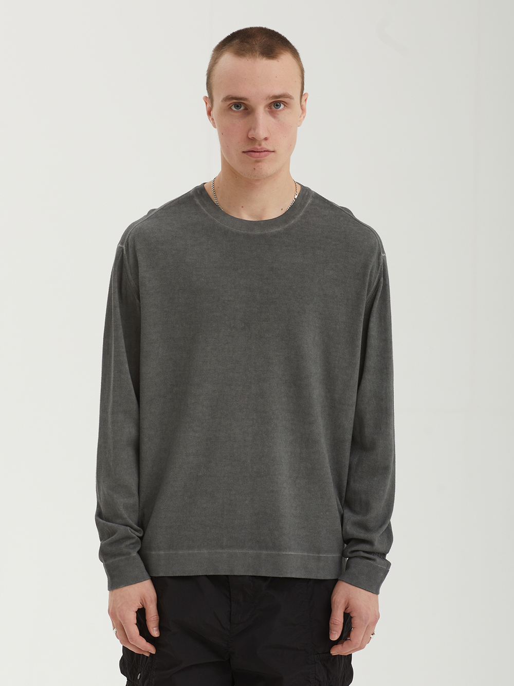 Мужской Свитер (Round-neck) Cotton Crepe Double Dyed Crewneck