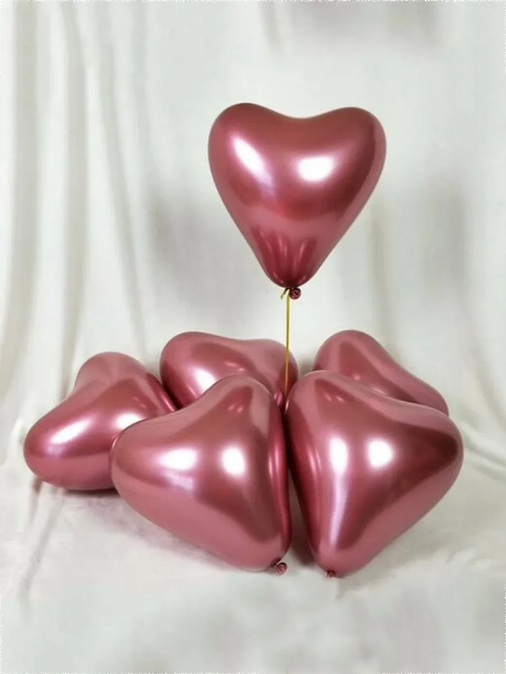 Латексный шар «Сердце», хромированный, 30 см
