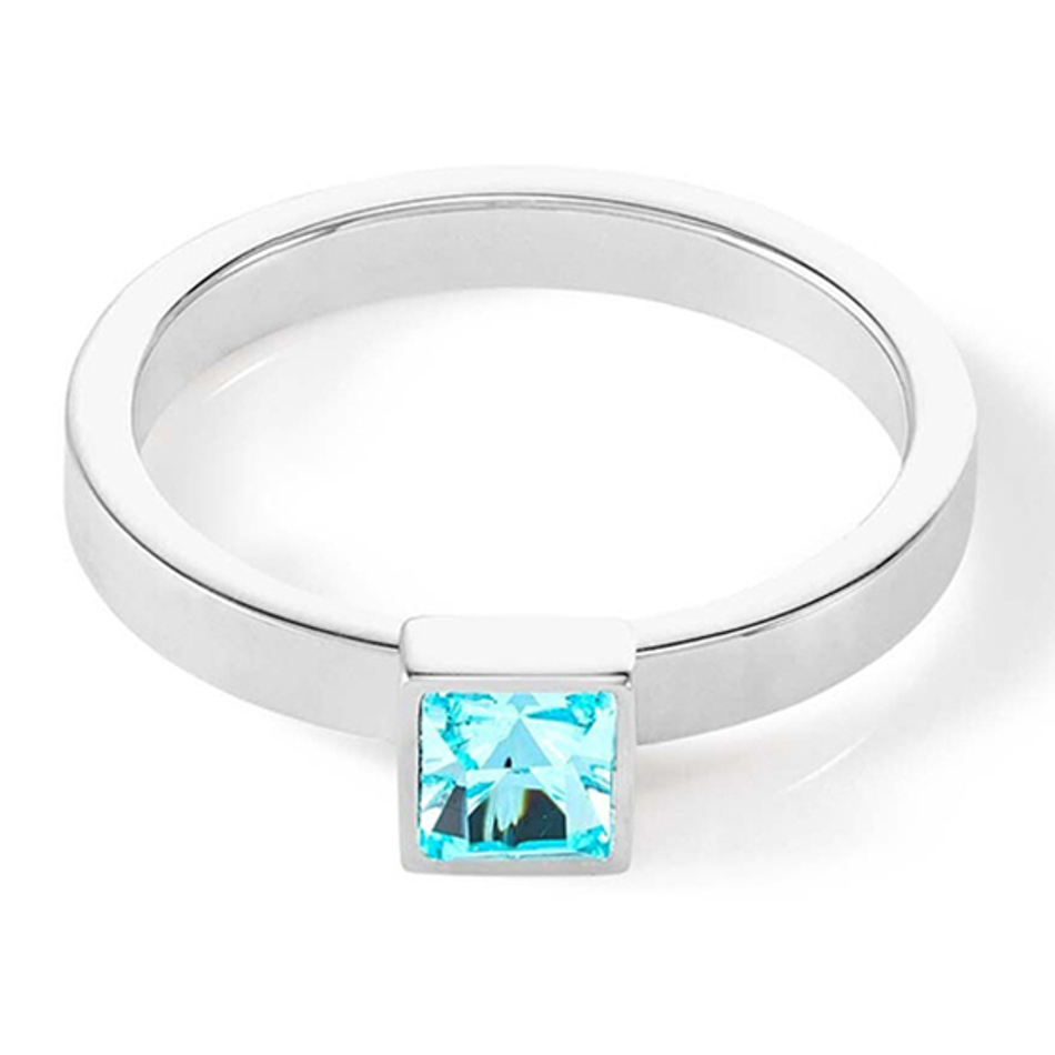 Кольцо Coeur de Lion Aqua-Silver 18 мм 0501/40-2017 56 цвет голубой, серебряный