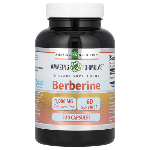 Amazing Nutrition, берберин, 120 капсул (500 мг в 1 капсуле)