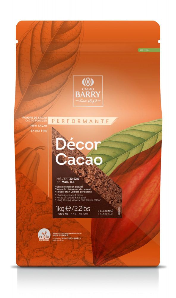 Какао-порошок алк. Cacao Barry Decor Cacao 20-22% (Пакет 1кг)