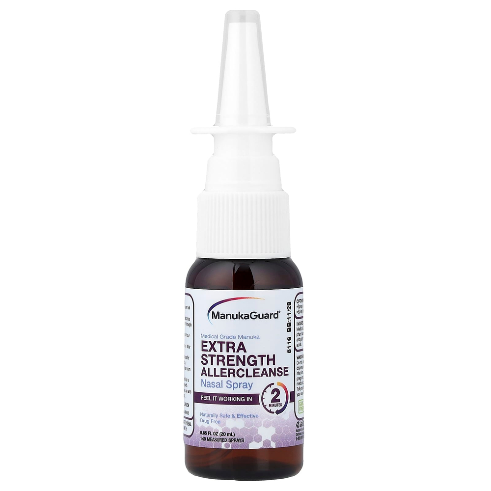 ManukaGuard, Medical Grade Manuka, назальный спрей от Allercleanse, 20 мл (0,65 жидк. унции)