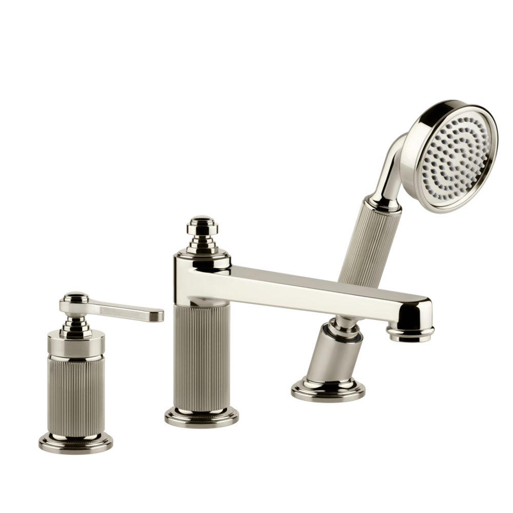 Смеситель для ванны Gessi Venti20 на 3 отверстия: излив, переключатель, шланг, лейка
